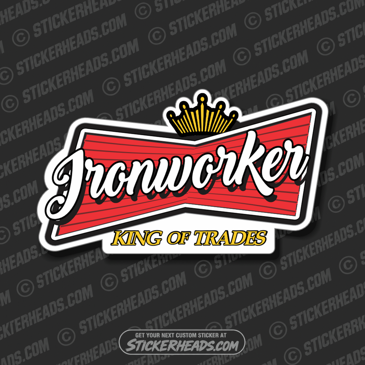Beer Ironworker Logo - king of trades  -  Sticker