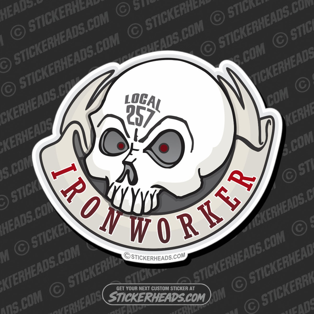 SH-PROTECTED|TAG-REPAIR|ironworker-skull-with-round-banner-custom-text-ironworker-ironworkers-iron-worker-sticker