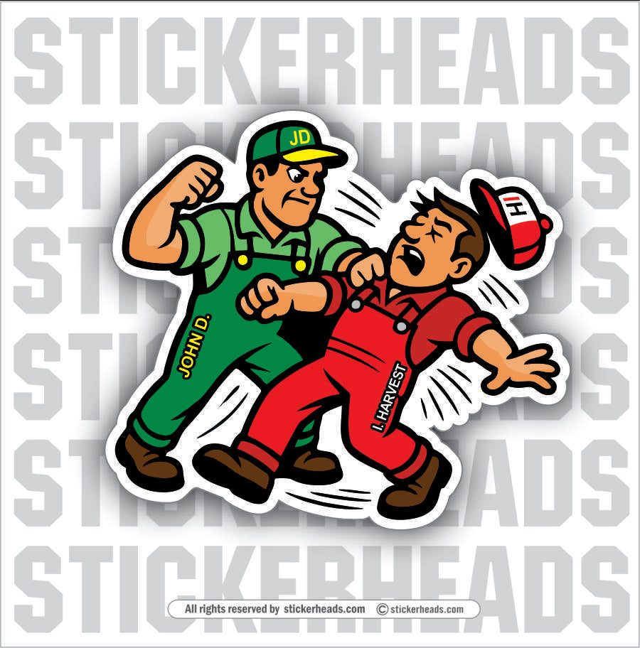 JD BEAT UP IH - VERSION #3 ADULTS  -Tractor Truck  Farm Diesel Sticker