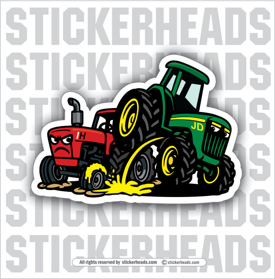 JD TRACTOR - PEE PISS ON - IH TRACTOR - Tractor Truck  Farm Diesel Sticker