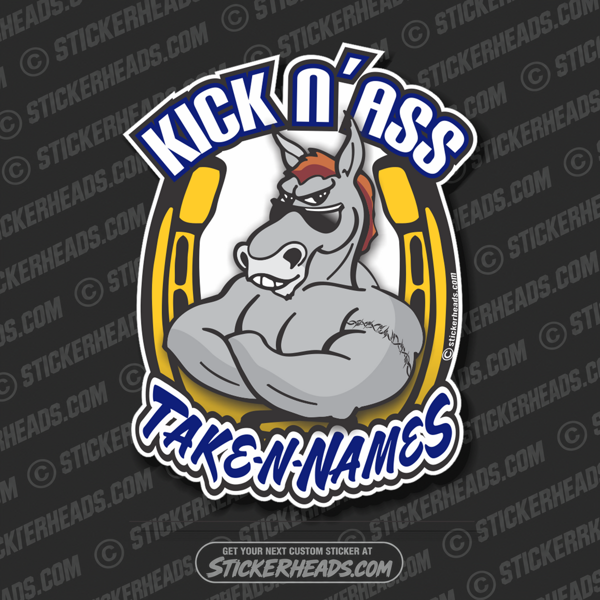 Kick N' Ass Take N Names donkey  - Funny Sticker