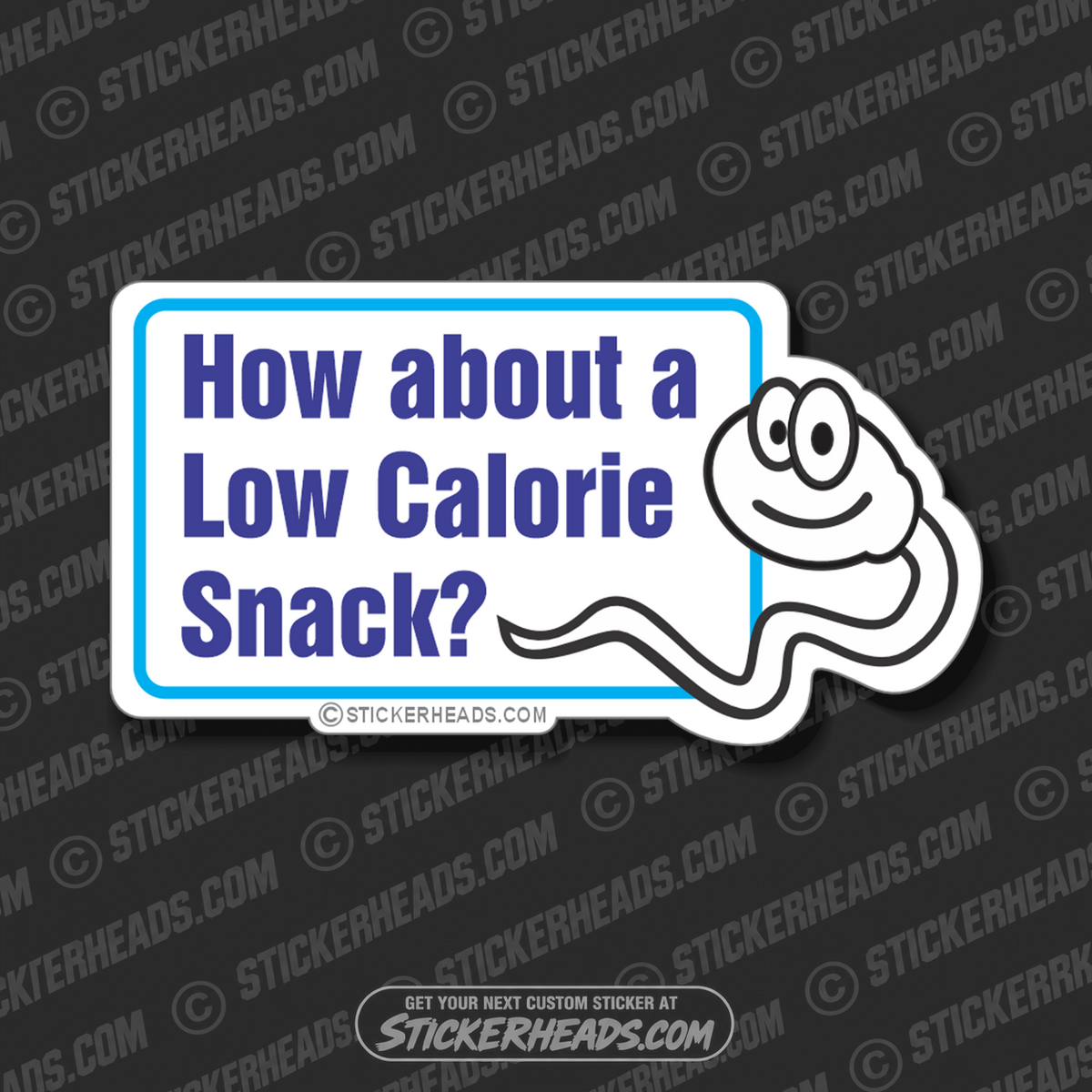 Low Calorie Snack with sperm cartoon - Funny Sticker