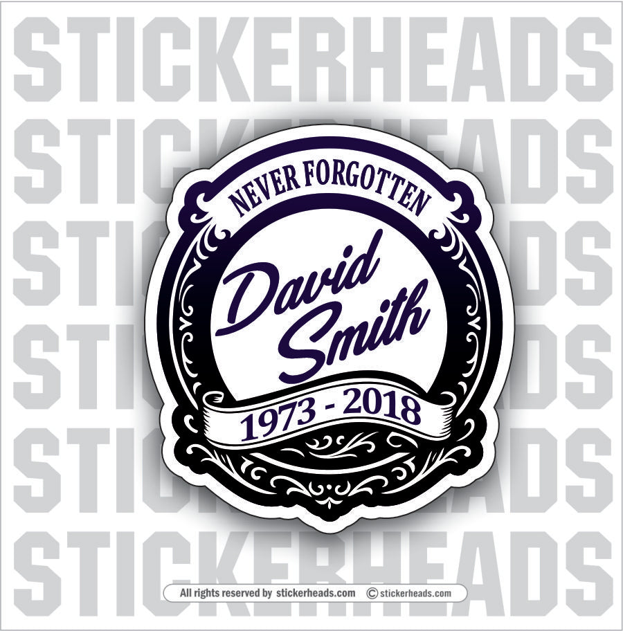 In Memory Of style #333 - Customize Name and Dates - In Memory Of Sticker