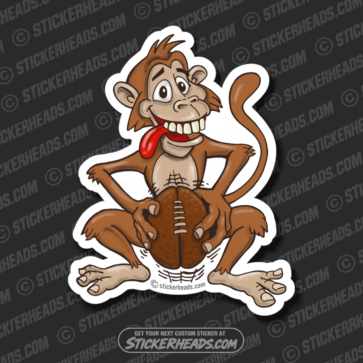 Monkey Fucking A Football - Fuck - Funny Work sticker