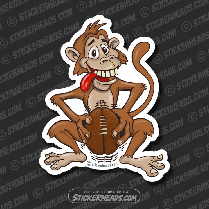 Monkey Fucking A Football - Fuck - Funny Work sticker