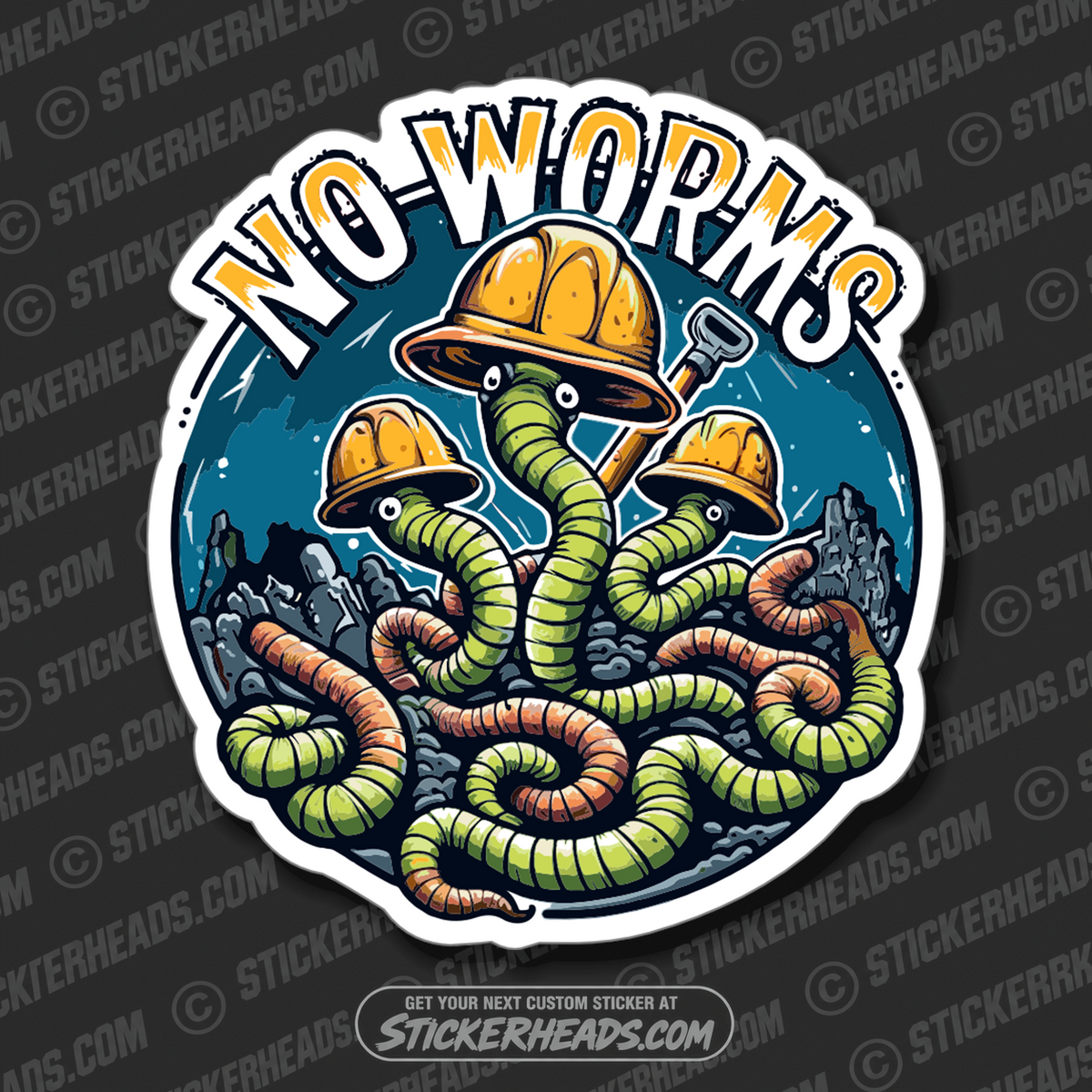 No Worms ver #2 -  Work Job union Sticker
