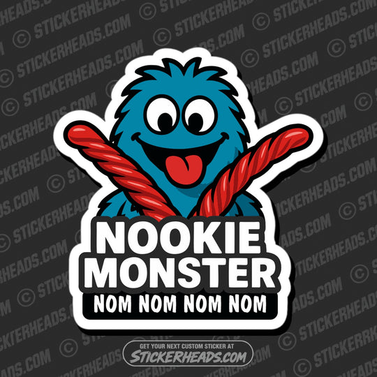 NOOKIE MONSTER - NOM NOM NOM NOM  - WORK FUNNY Sticker