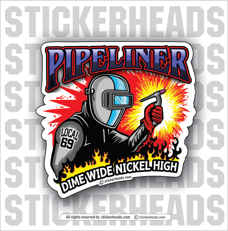 Pipeliner Dime wide Nickel High - Pipe Line Pipeliner -  Sticker