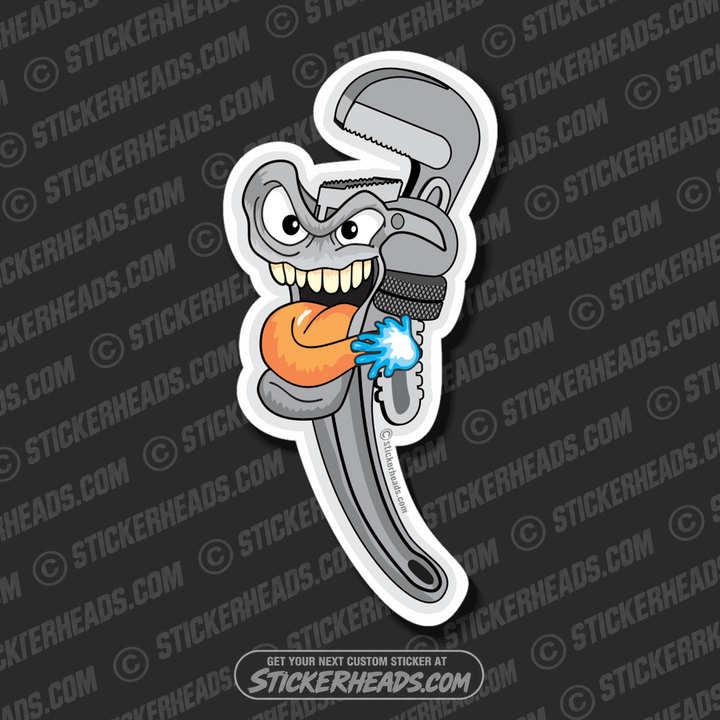 Pipewrench Toon -  Pipefitters  Plumbers Sticker