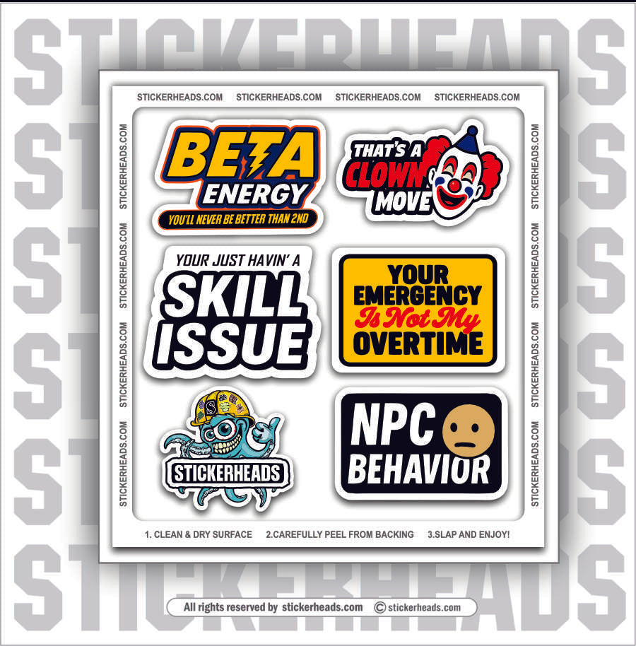 RANDOM SHIT - FUNNY SHIT PACK #1  - WORK MISC Funny Sticker