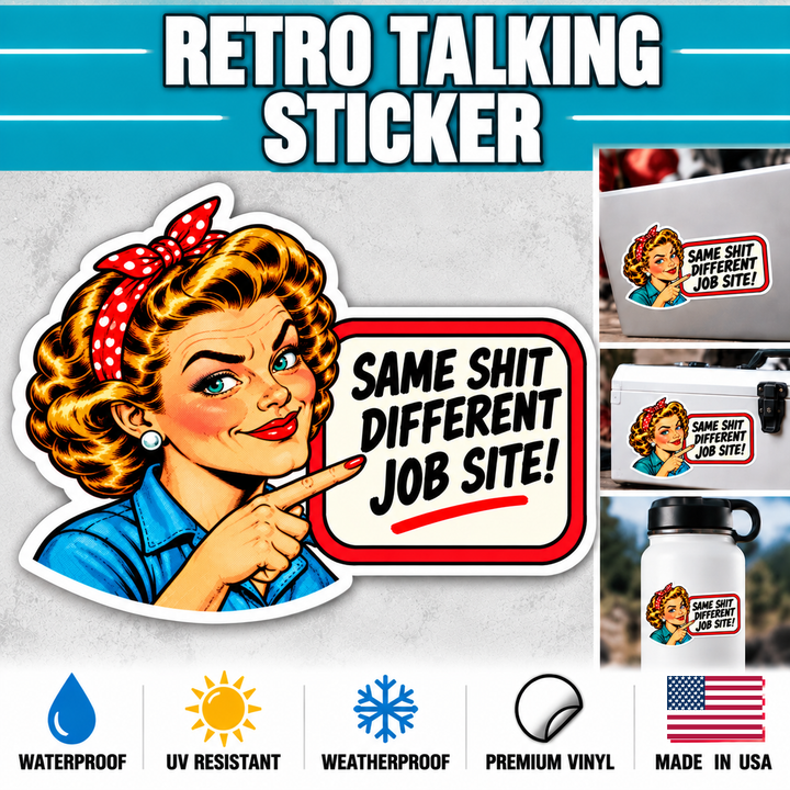 Retro Talking Sticker | Personalized 1950s Message Make Your Own Sticker