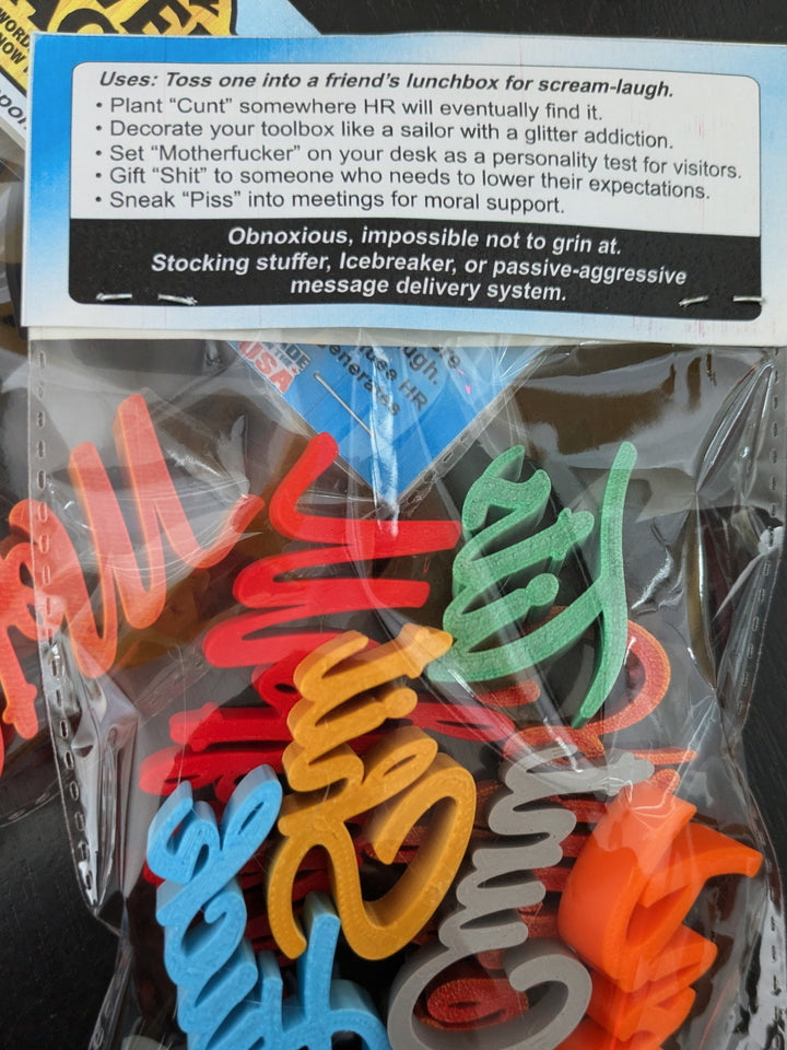 PROFANITY POWER PACK  - 3D Printed -  Guy Gifts - Man Cave Shit
