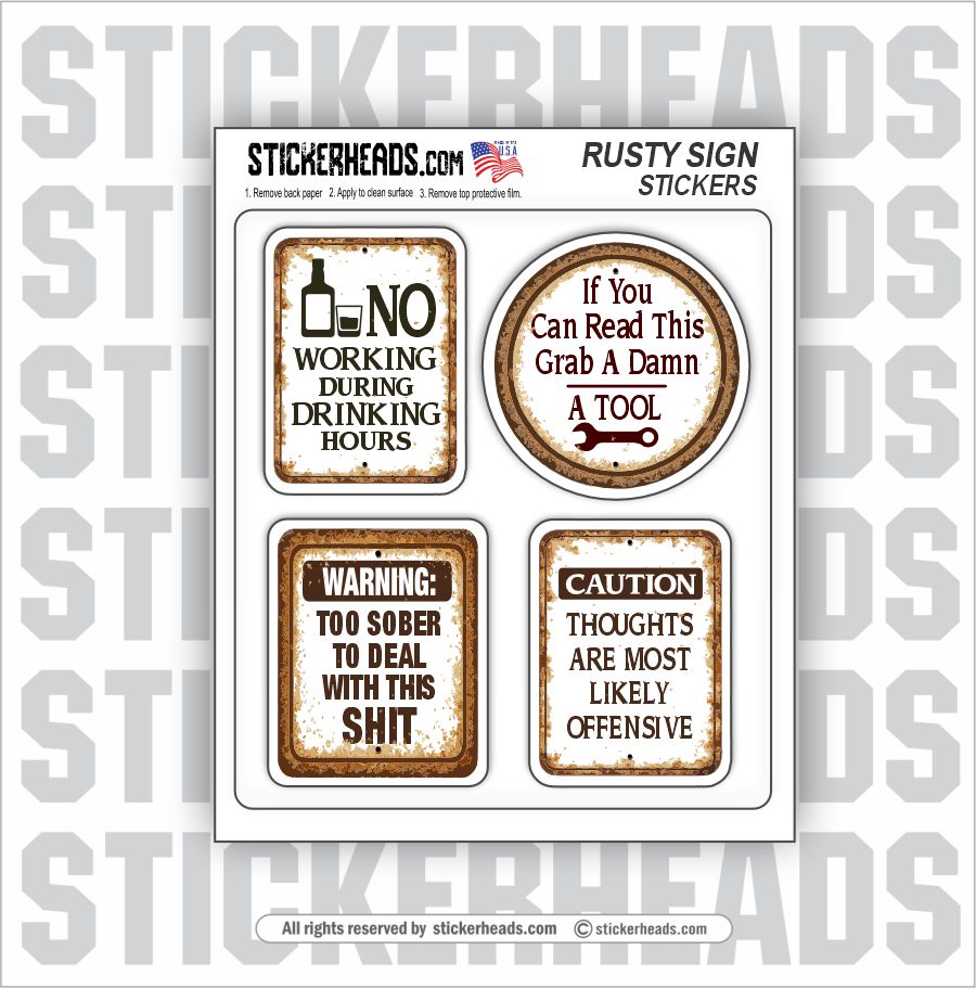 RUSTY SIGN FUNNY PACK  - WORK MISC Funny Sticker