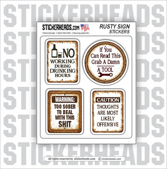 RUSTY SIGN FUNNY PACK  - WORK MISC Funny Sticker