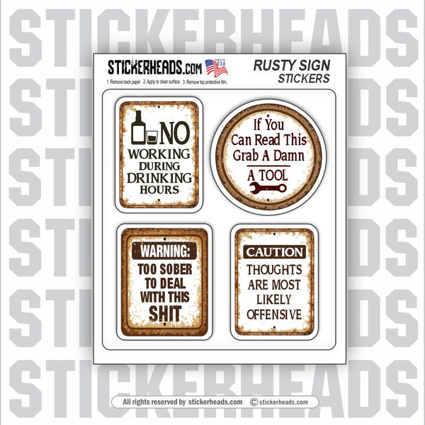 RUSTY SIGN FUNNY PACK  - WORK MISC Funny Sticker