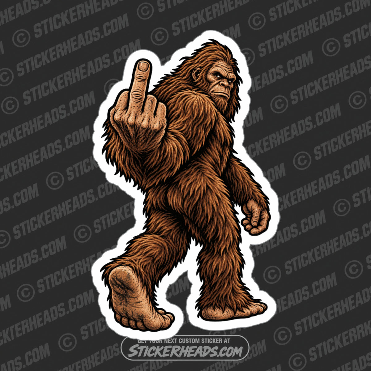 BIGFOOT - FLIP OFF AND WALK AWAY - FUNNY Sticker