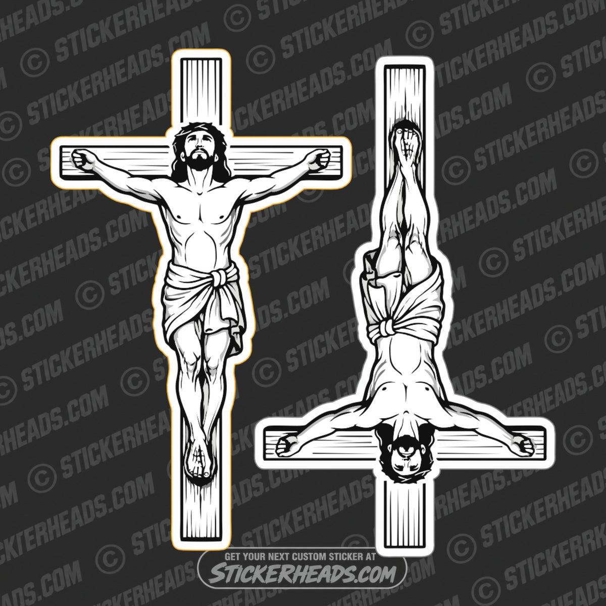 JESUS CHRIST ON CROSS - RELIGIOUS - union Funny Sticker