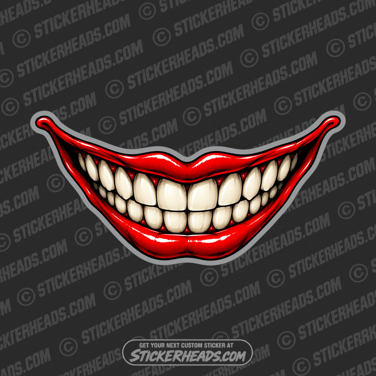 SMILING MOUTH WITH TEETH - LAUGHING MEAN - Misc Funny Sticker