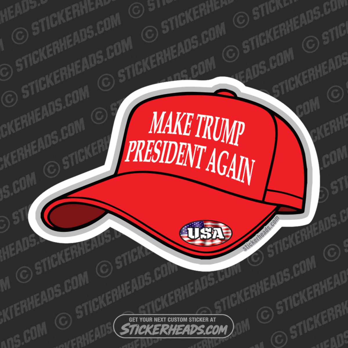 MAKE TRUMP PRESIDENT Again - Red Hat - Trump  -  Misc Union Sticker