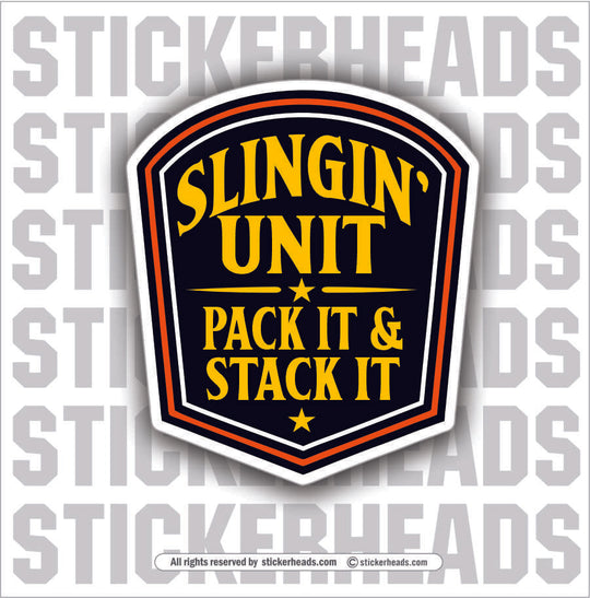 SLINGIN' UNIT PACK IT STACK IT -  TRASH - Union Mic Funny Sticker