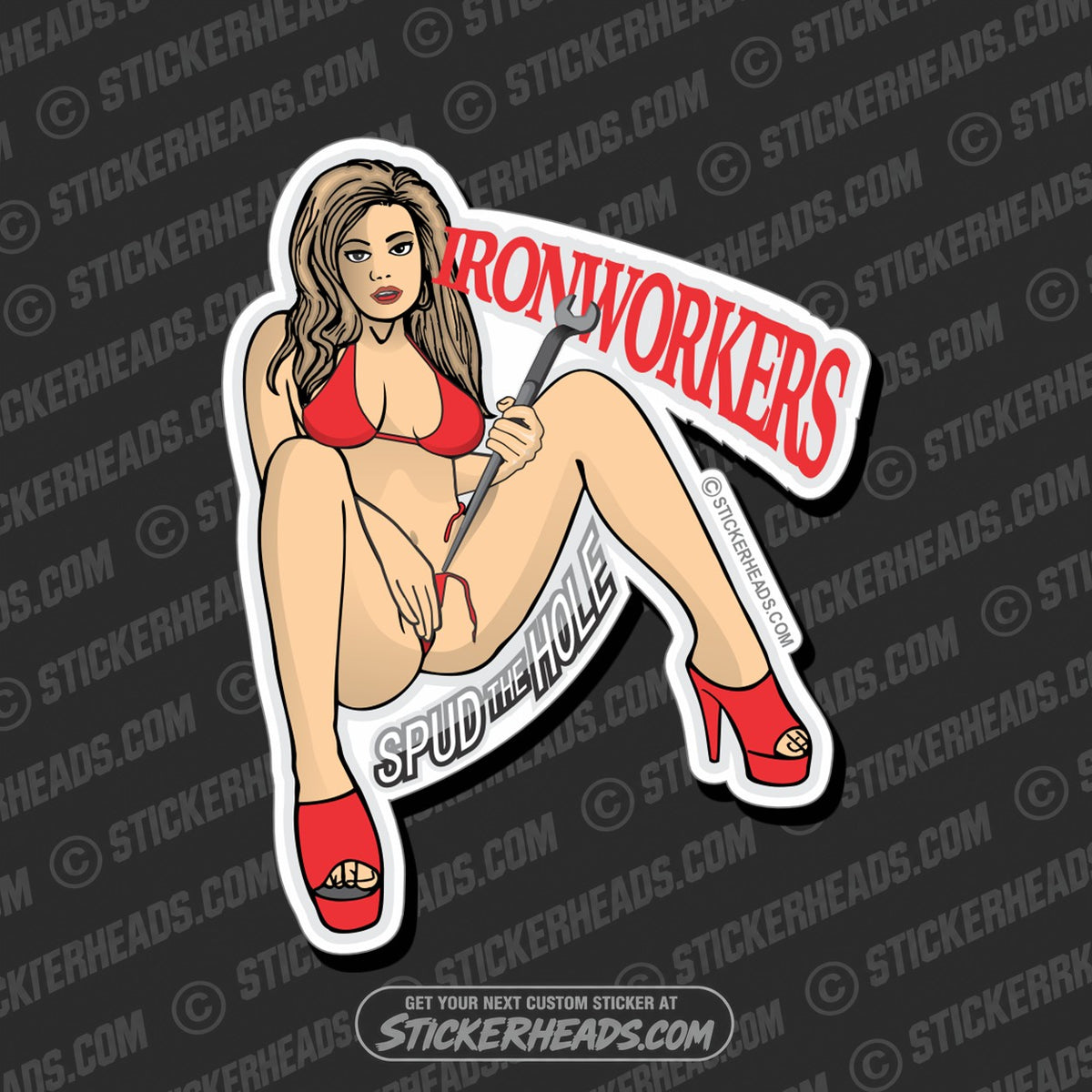 SH-PROTECTED|TAG-REPAIR|spud-the-hole-sexy-nude-chick-ironworker-ironworkers-iron-worker-sticker