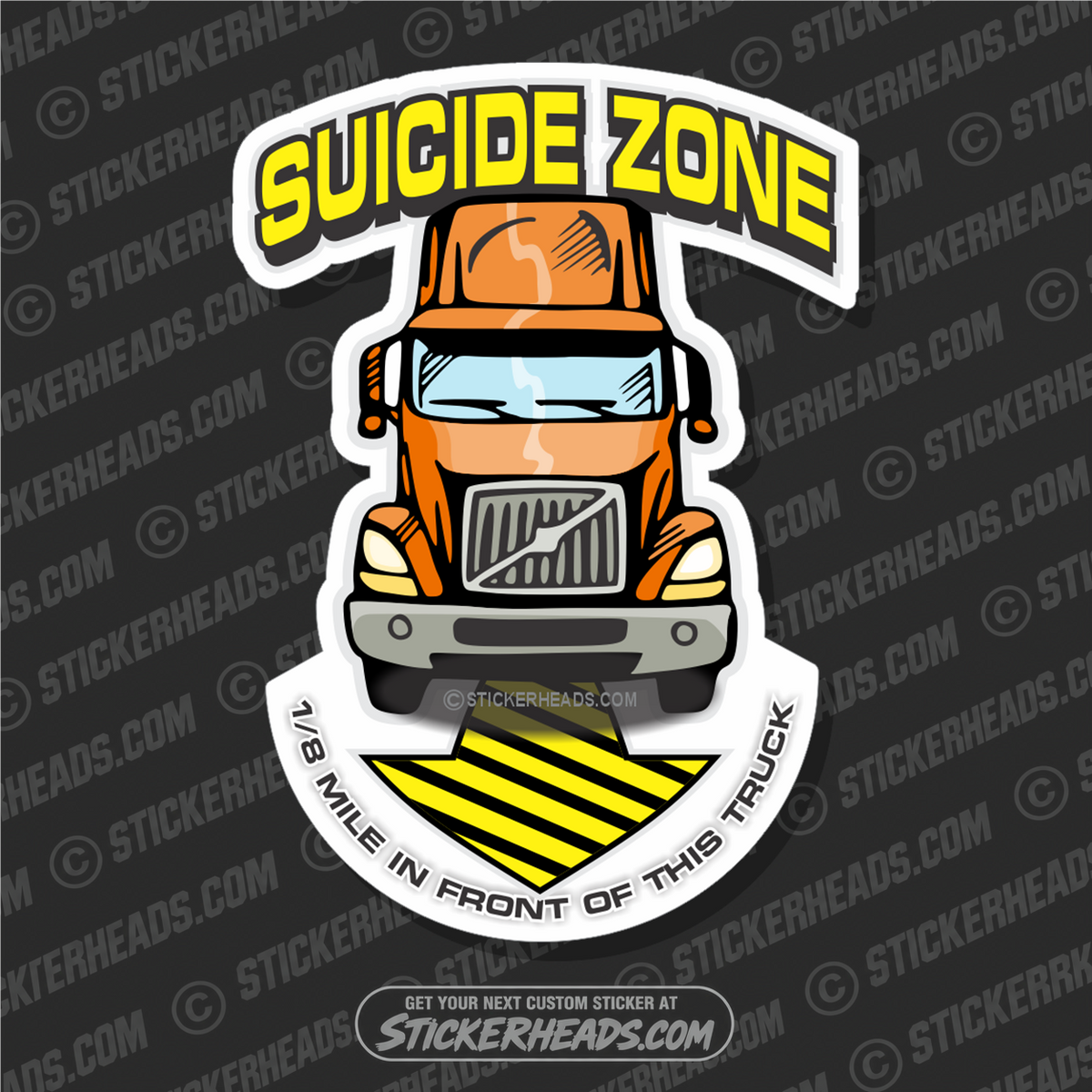Suicide Zone Semi Truck - Teamsters Trucker Trucking Sticker