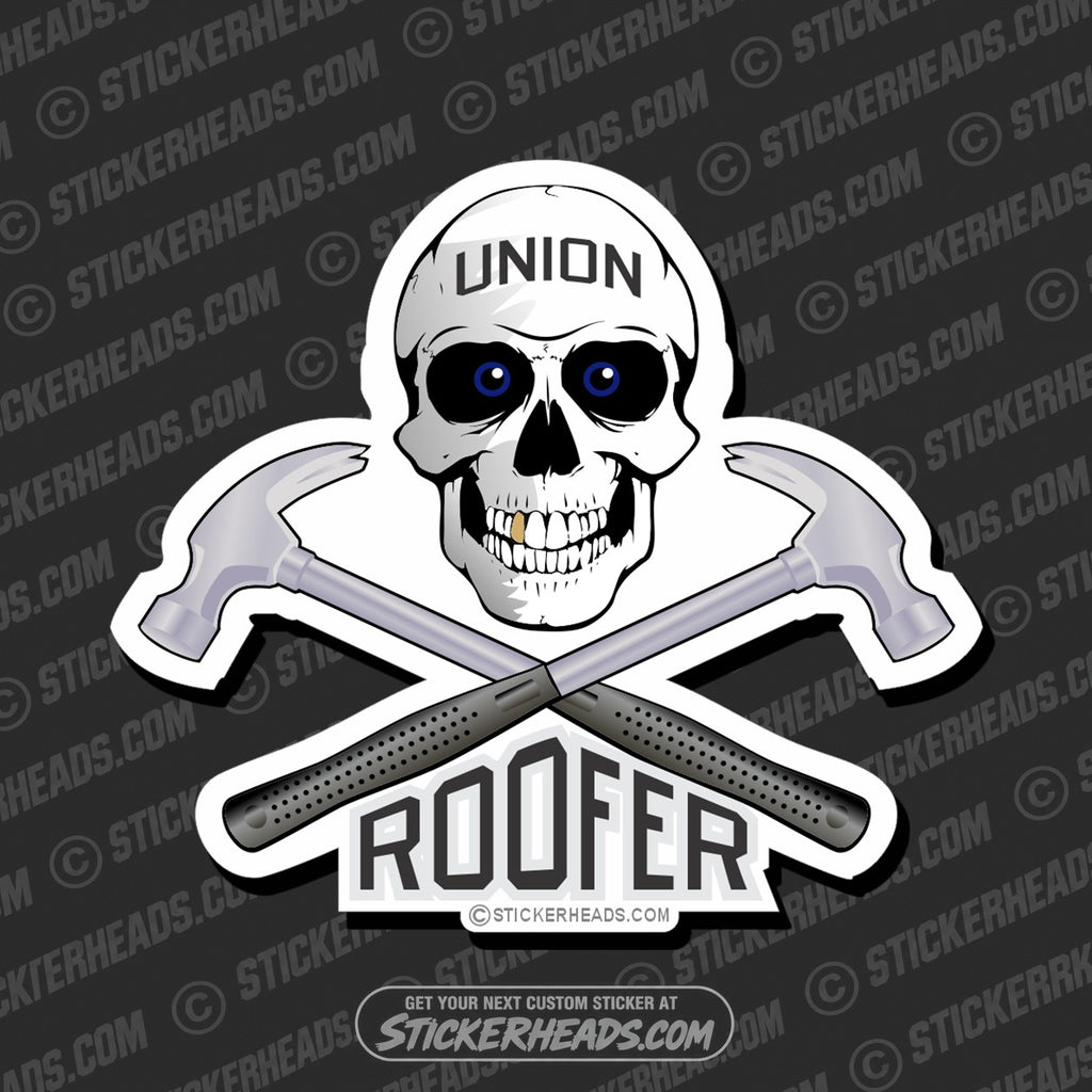 SH-PROTECTED|TAG-REPAIR|union-roofer-skull-crossed-hammers-roofer-roofers-roofing-sticker