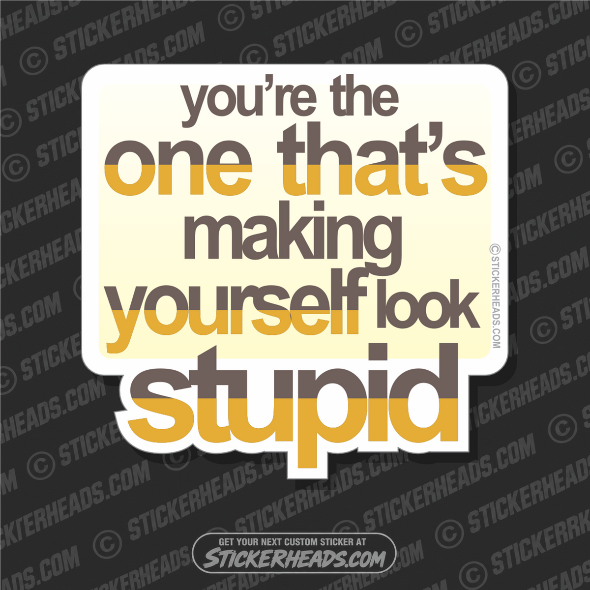 You're The One That's Making Yourself look stupid - Funny Sticker