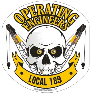 Operating Engineers Skull Lattice Bann – Stickerheads Stickers