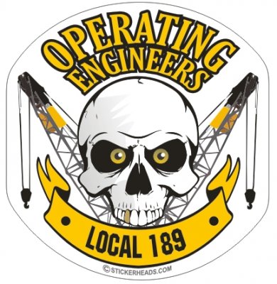 Operating Engineers Skull Lattice Banner - Skull - Heavy Equipment - Crane Operator Sticker