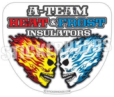 A Team Heat & Frost - Skulls - Custom Text - Insulators  Insulator Sticker