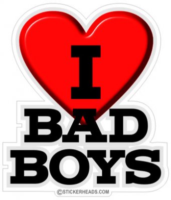 I Love Bad Boys  - Funny Sticker