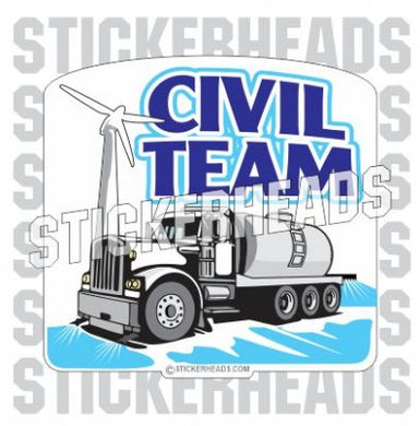 Civil Team with truck and wind mill - Sticker Wind mill turbine