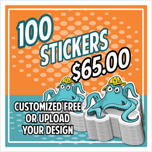 100 - 3" stickers for $65 - Multi-Sticker Bulk Savings Pack