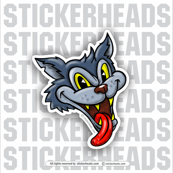 1950's Style Cat Pussy -  Funny Work Sticker
