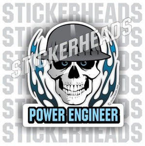 Skull With Flames - Civil Power Engineer Sticker