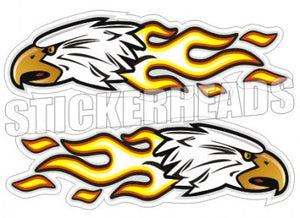 Eagle with Flame -  Badges, Stripes & More - 2 Stickers