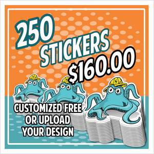 250 - 3" stickers for $160 - Multi-Sticker Bulk Savings Pack