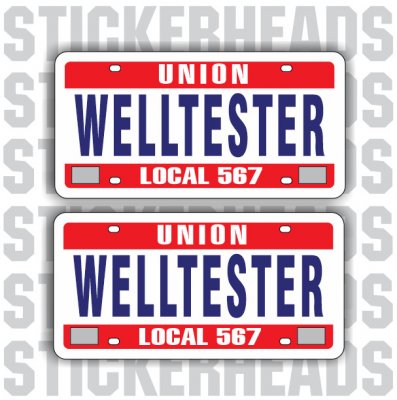 License Plate - Custom Text - Well Testers - Sticker