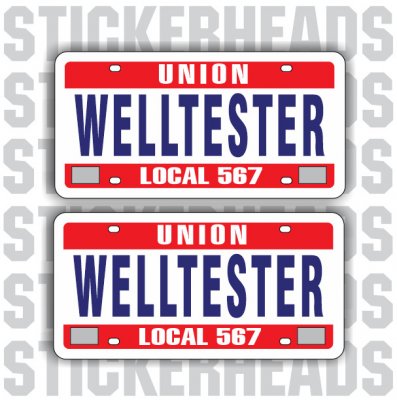 License Plate - Custom Text - Well Testers - Sticker
