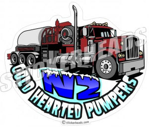 N2 Cold Hearted Pumpers - Pump Truck  -  Natural Gas Well Frac Frac'er Fracing - Sticker