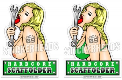 HardCore Sexy Chick - Scaffolder Scaffolding Scaffold Sticker