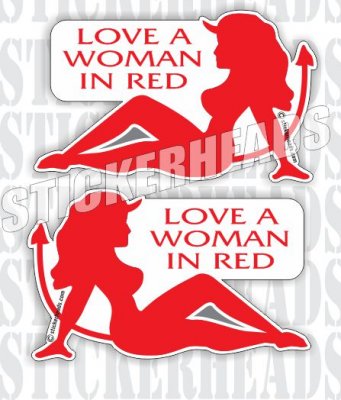 Love A Woman In RED - DEVIL GIRL   - Funny Sticker