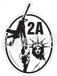 2A AR-15 Statue Of Liberty -  Pro Gun Sticker