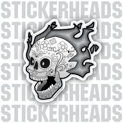 Sugar Skull Flame Flying  -  Skull Sticker