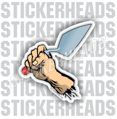 Flying Trowel Hand Fist  - Concrete Brick Mason Sticker