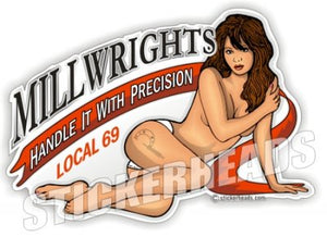 Handle With Precision -  Millwright Millwrights  - Sexy Chick - Sticker