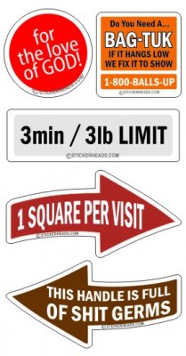 Funny Graffiti Bathroom Sticker Pack #5 ( 5 stickers )