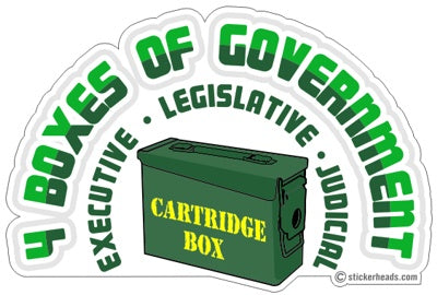 4 Boxes Of Government - Pro Gun Sticker
