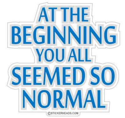 At The Beginning You All Seemed So Normal  - Funny Sticker